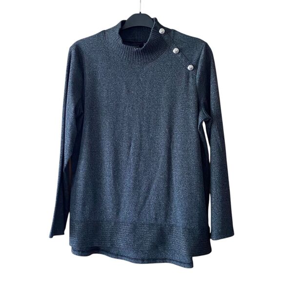 Rafaella Charcoal Gray Women's Turtleneck Sweater Size L Jumper - Picture 1 of 10